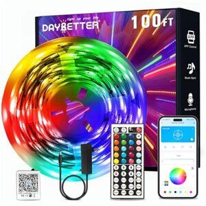 LED Strip Lights 100ft RGB Color Changing Smart App Remote Bedroom Party Decor